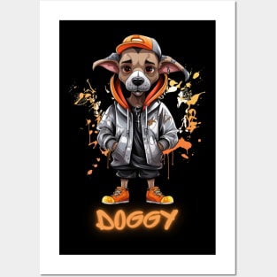 Cool Graffitti Cartoon Doggy GLOW Posters and Art